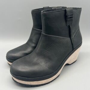 Merrell Juno Mid Black Leather Wedge Ankle Boots J001672 Womens Size 7